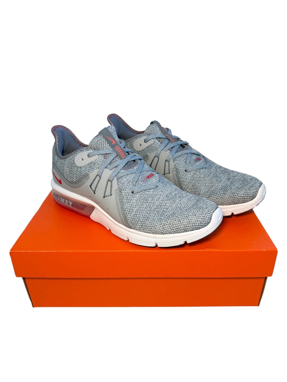 Nike Air Max Sequent 3 | Cool Grey/University Red | Size 7.5 | New In Box